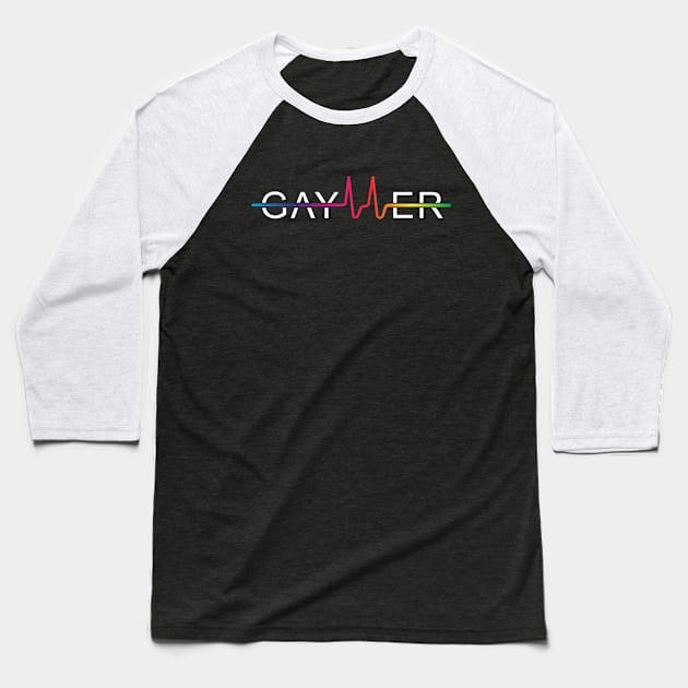 Gaymer Girl / Boy Gamer Gayming Gay Pride Heartbeat Baseball T-Shirt by stuffbyjlim